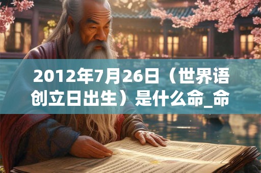 2012年7月26日（世界语创立日出生）是什么命_命运如何