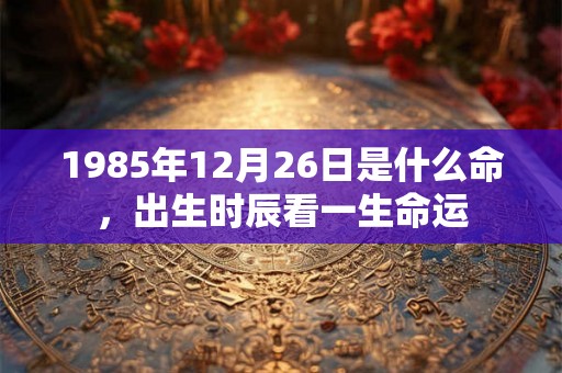 1985年12月26日是什么命,出生时辰看一生命运 1985年12月26日是什么命,出生时辰看一生命运