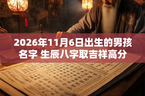 2026年11月6日出生的男孩名字 生辰八字取吉祥高分好名