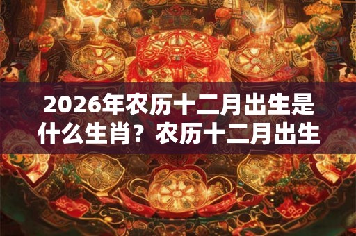 2026年农历十二月出生是什么生肖?农历十二月出生好吗? 2026年农历十二月出生是什么生肖?农历十二月出生好吗?