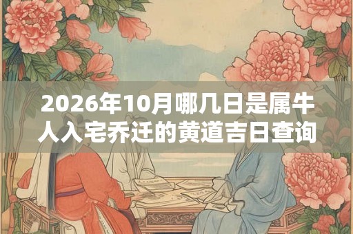 2026年10月哪几日是属牛人入宅乔迁的黄道吉日查询