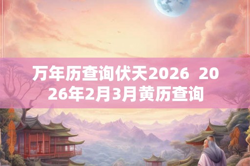 万年历查询伏天2026  2026年2月3月黄历查询