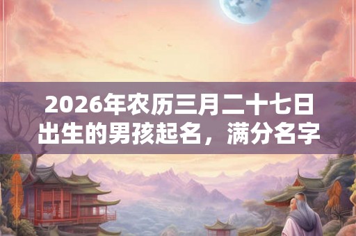 2026年农历三月二十七日出生的男孩起名,满分名字推荐 2026年农历三月二十七日出生的男孩起名,满分名字推荐