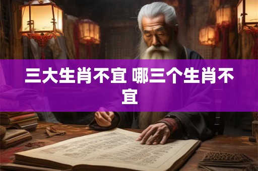 三大生肖不宜 哪三个生肖不宜