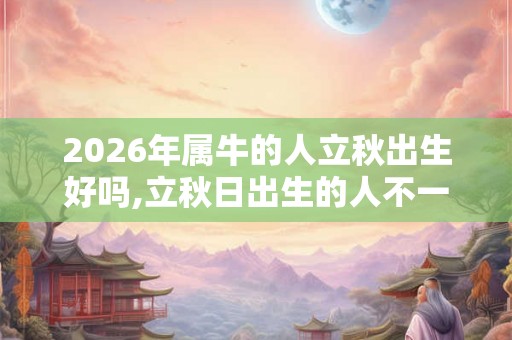 2026年属牛的人立秋出生好吗,立秋日出生的人不一般吗