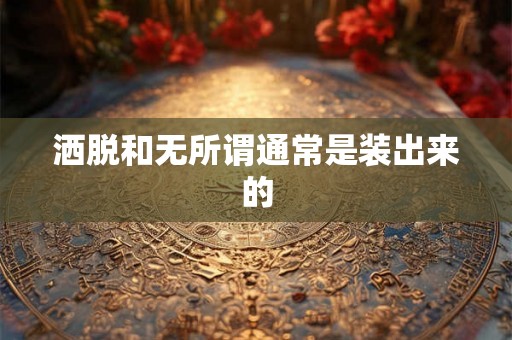 洒脱和无所谓通常是装出来的