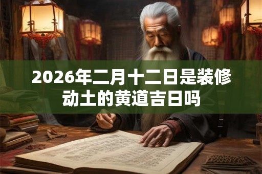2026年二月十二日是装修动土的黄道吉日吗