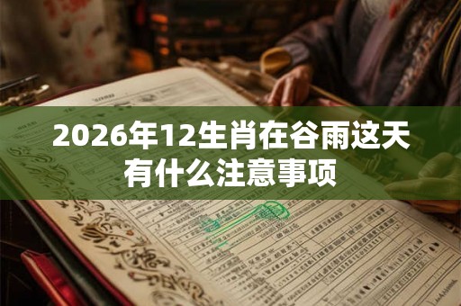 2026年12生肖在谷雨这天有什么注意事项