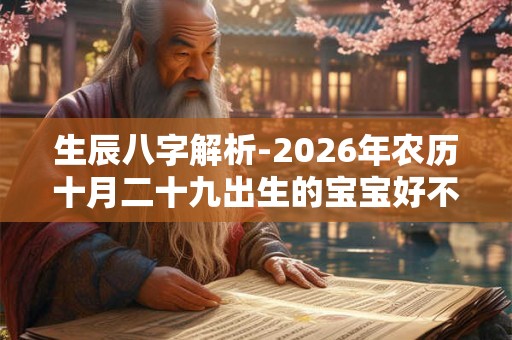 生辰八字解析-2026年农历十月二十九出生的宝宝好不好