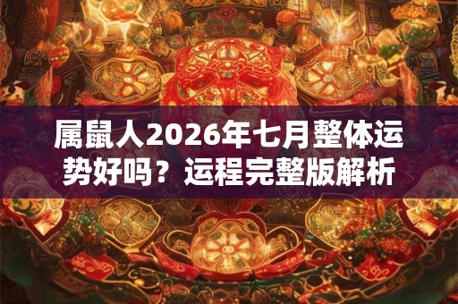 属鼠人2026年七月整体运势好吗？运程完整版解析