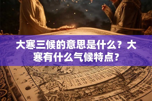 大寒三候的意思是什么？大寒有什么气候特点？