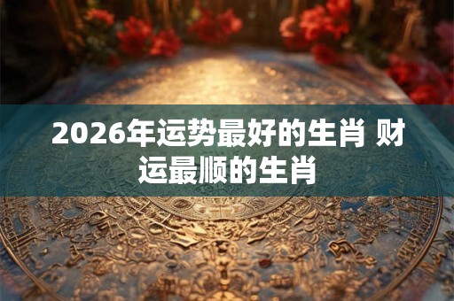 2026年运势最好的生肖 财运最顺的生肖 2026年运势最好的生肖 财运最顺的生肖