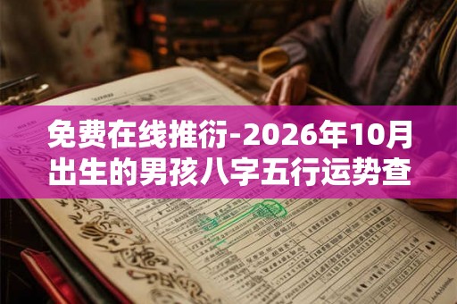 免费在线推衍-2026年10月出生的男孩八字五行运势查询