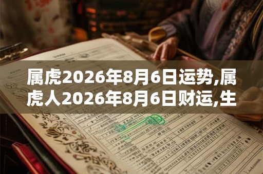 属虎2026年8月6日运势,属虎人2026年8月6日财运,生肖虎2026年8月6日运势