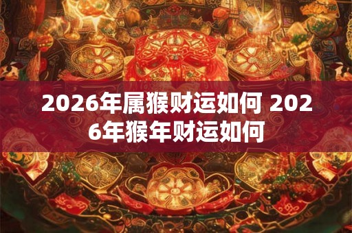 2026年属猴财运如何 2026年猴年财运如何