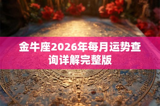 金牛座2026年每月运势查询详解完整版 金牛座2026年每月运势查询详解完整版