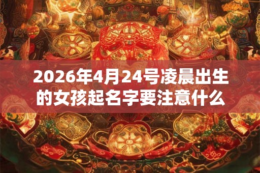 2026年4月24号凌晨出生的女孩起名字要注意什么