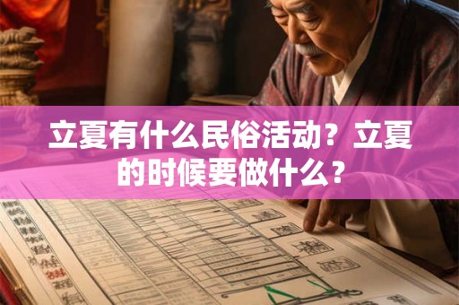 立夏有什么民俗活动？立夏的时候要做什么？