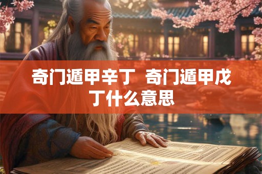 奇门遁甲辛丁  奇门遁甲戊丁什么意思