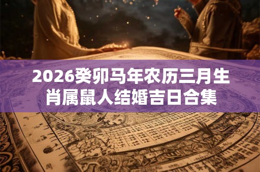 2026癸卯马年农历三月生肖属鼠人结婚吉日合集