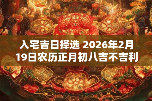 入宅吉日择选 2026年2月19日农历正月初八吉不吉利