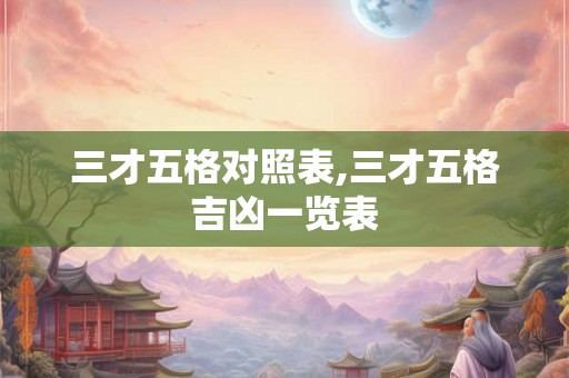 三才五格对照表,三才五格吉凶一览表