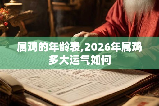 属鸡的年龄表,2026年属鸡多大运气如何
