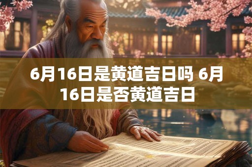 6月16日是黄道吉日吗 6月16日是否黄道吉日