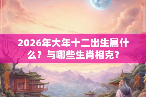 2026年大年十二出生属什么？与哪些生肖相克？