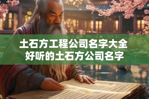 土石方工程公司名字大全 好听的土石方公司名字