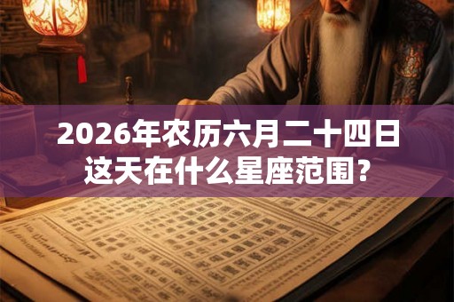 2026年农历六月二十四日这天在什么星座范围？