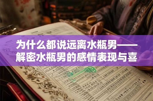 为什么都说远离水瓶男——解密水瓶男的感情表现与喜好 为什么都说远离水瓶男——解密水瓶男的感情表现与喜好