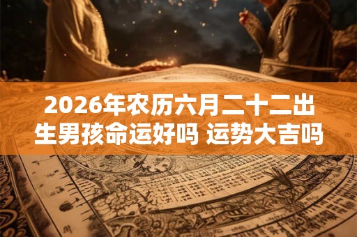 2026年农历六月二十二出生男孩命运好吗 运势大吉吗