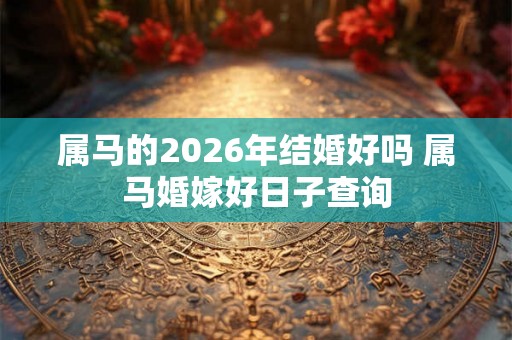 属马的2026年结婚好吗 属马婚嫁好日子查询