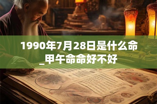 1990年7月28日是什么命_甲午命命好不好