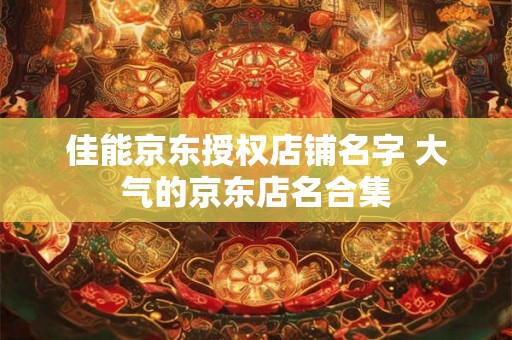 佳能京东授权店铺名字 大气的京东店名合集