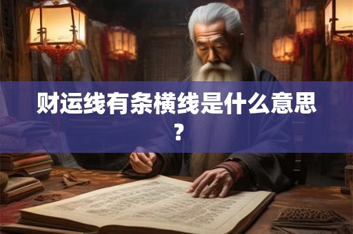 财运线有条横线是什么意思？