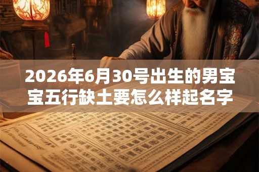 2026年6月30号出生的男宝宝五行缺土要怎么样起名字