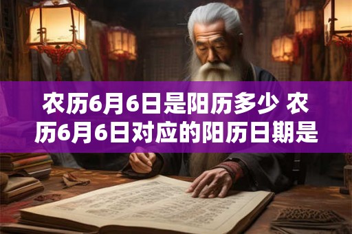 农历6月6日是阳历多少 农历6月6日对应的阳历日期是