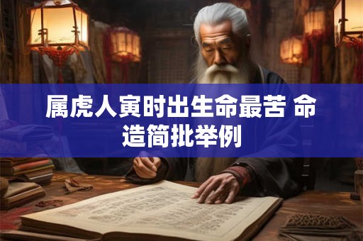 属虎人寅时出生命最苦 命造简批举例