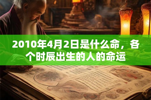 2010年4月2日是什么命，各个时辰出生的人的命运