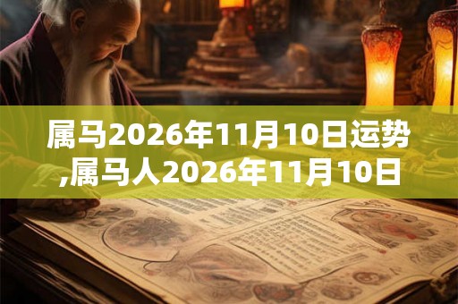 属马2026年11月10日运势,属马人2026年11月10日财运,生肖马2026年11月10日运势
