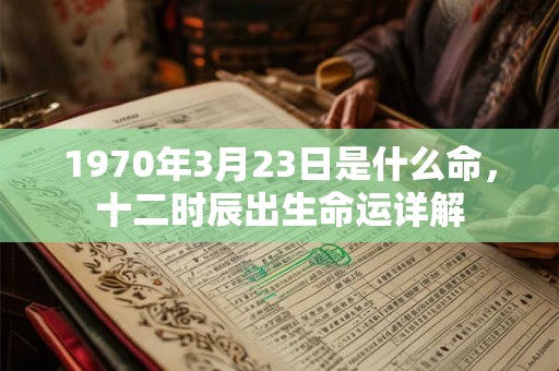 1970年3月23日是什么命，十二时辰出生命运详解