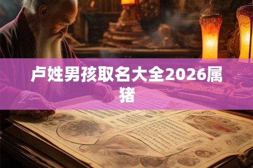 卢姓男孩取名大全2026属猪