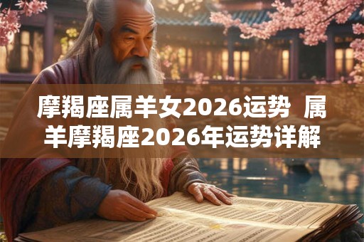 摩羯座属羊女2026运势  属羊摩羯座2026年运势详解