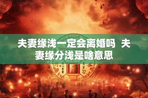 夫妻缘浅一定会离婚吗  夫妻缘分浅是啥意思