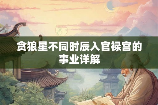 贪狼星不同时辰入官禄宫的事业详解 贪狼星不同时辰入官禄宫的事业详解