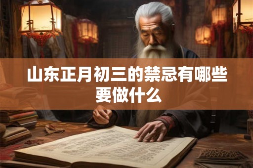 山东正月初三的禁忌有哪些 要做什么