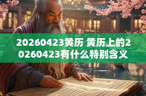 20260423黄历 黄历上的20260423有什么特别含义