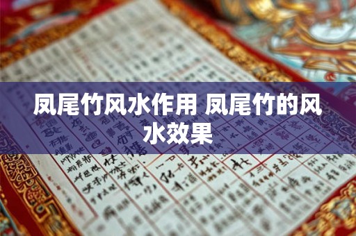 凤尾竹风水作用 凤尾竹的风水效果